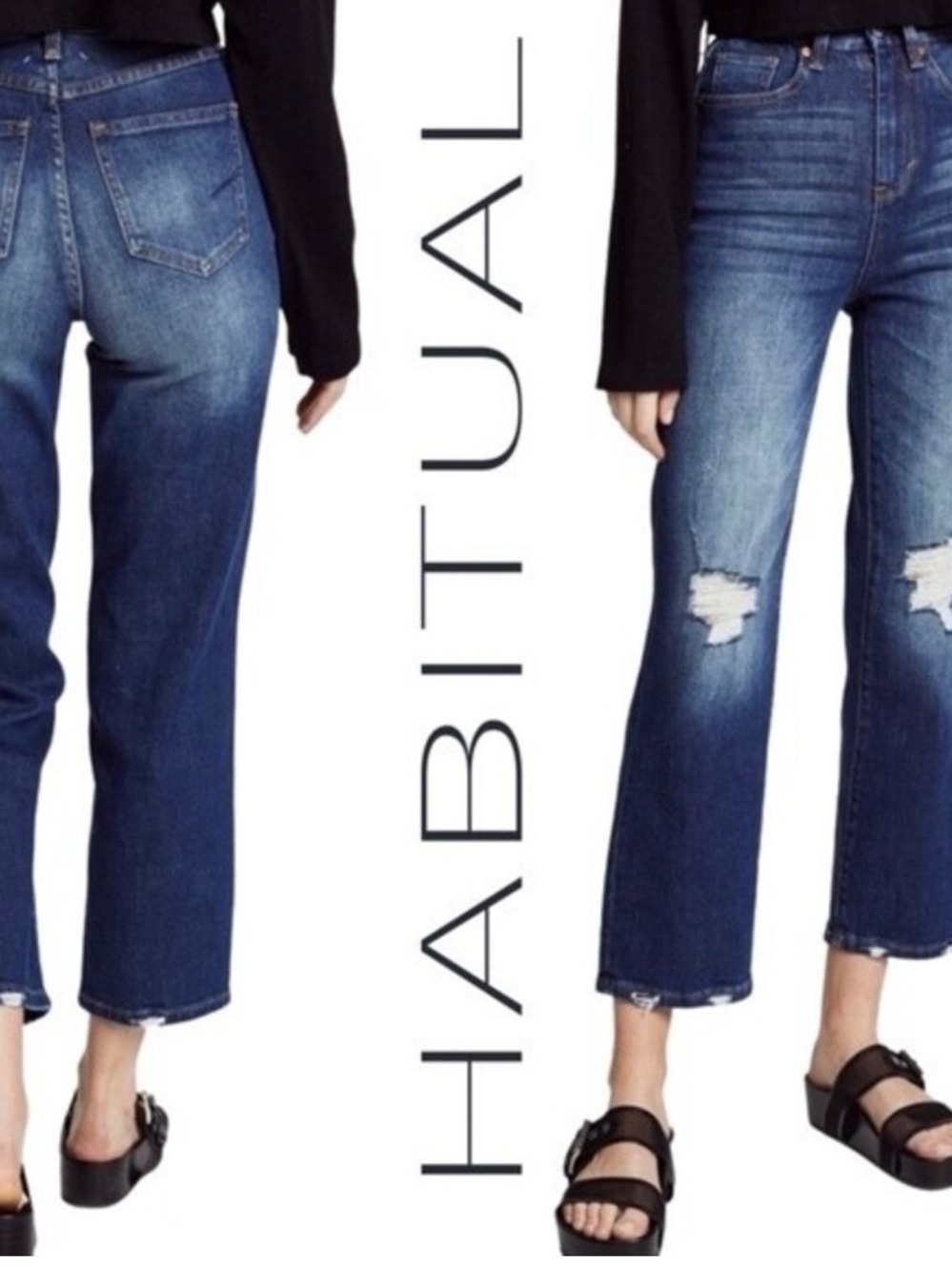 Habitual Haven High Rise Distressed Straight Jeans